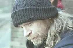 A close-up of Vitali looking down