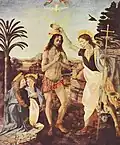 Verrocchio and Leonardo, The baptism of Christ, Florence