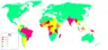 New cases of leprosy, in 2003. The darker the color, the more cases.