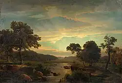 Der Abschiedskuss der Sonne von der Erde by Carl Friedrich Lessing, 1830s