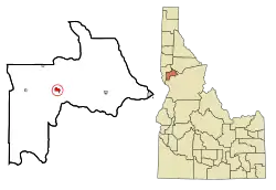 Location in Lewis County and the state of Idaho
