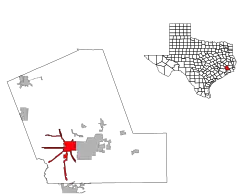 Location within Liberty County and Texas