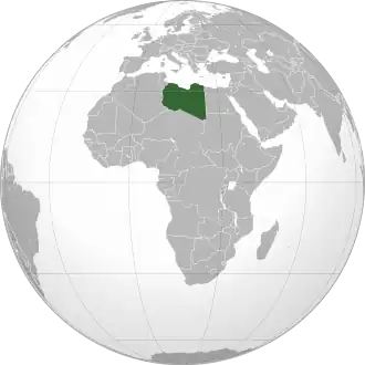 Location of Libya
