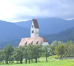 Church in the village of Lippertskirchen, part of Bad Feilnbach municipality