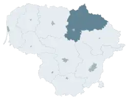 Location of Panevėžys County