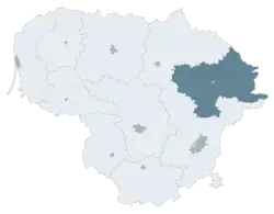 Location of Utena County