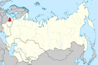 Location of Lithuania (red) within the Soviet Union