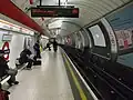 Eastbound Central line platform 4 with projected adverts