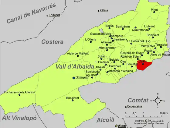 Location within la Vall d'Albaida