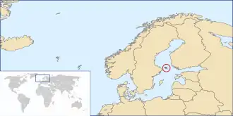 Location of Åland
