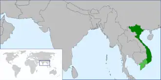 Location of Empire of Vietnam