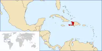 The Empire of Haiti in the south of Hispaniola
