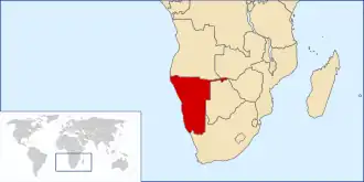 Location of South West Africa