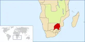 Location of the South African Republic, circa 1890.