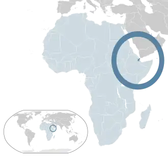 Location of Djibouti (dark blue)– in Africa (light blue & dark grey)– in the African Union (light blue)
