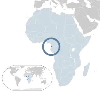 Location of &nbsp;Equatorial Guinea&nbsp;&nbsp;(dark blue)–&nbsp;in Africa&nbsp;&nbsp;(light blue &&nbsp;dark grey)–&nbsp;in the African Union&nbsp;&nbsp;(light blue)