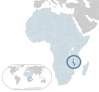 Location of Malawi in Africa