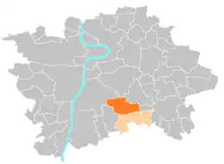 Location of Prague 11 in Prague