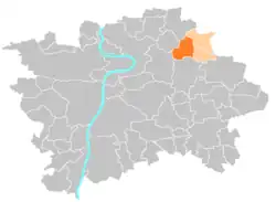 Location of Prague 19 in Prague