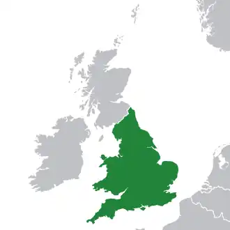 Location of &nbsp;the Kingdom 1284–1707&nbsp;&nbsp;(green)