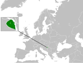 Location of the land claimed by Liberland