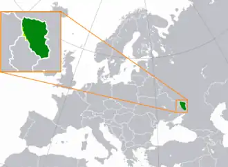 Territory (in green) claimed and controlled by LPR as of July 2022