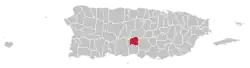 Location within the island of Puerto Rico