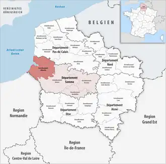 Location within the region Hauts-de-France
