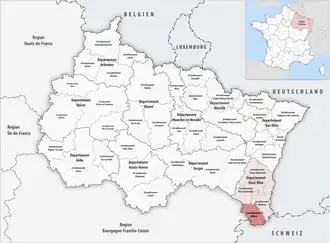 Location within the region Grand Est