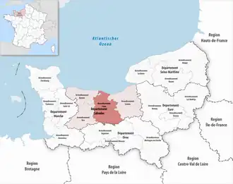 Location within the region Normandy