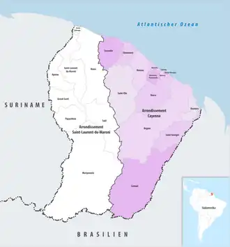 Location within French Guiana