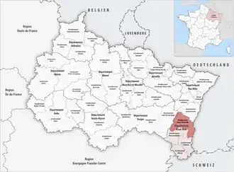 Location within the region Grand Est