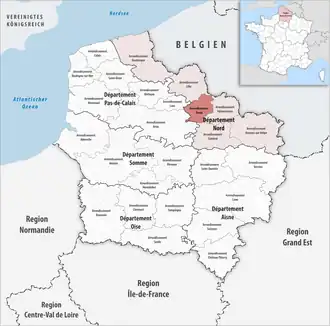 Location within the region Hauts-de-France