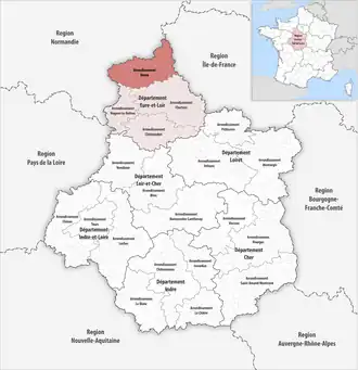 Location within the region Centre-Val de Loire
