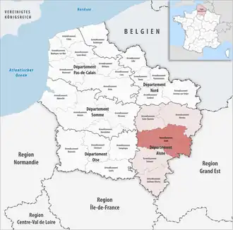 Location within the region Hauts-de-France