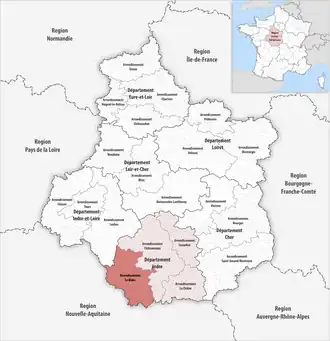 Location within the region Centre-Val de Loire