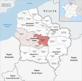 Location within the region Hauts-de-France