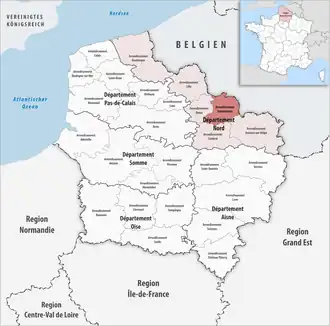 Location within the region Hauts-de-France