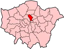 Location of the London Borough of  in Greater London