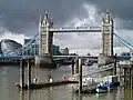 Tower Bridge seen from the north bank of the Thames