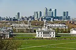 Queen's House and Old Royal Naval College as viewed from the Royal Observatory