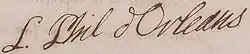Louis Philippe d'Orléans's signature
