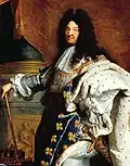 painting of Louis XIV, circa 1700 (reigned 1643 to 1715)