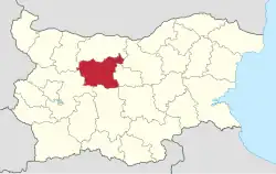 Location of Lovech Province in Bulgaria
