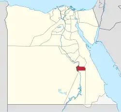Luxor Governorate on the map of Egypt