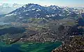 Lucerne with mount Pilatus in the background.
