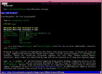An older version of the normal English article displayed in Lynx