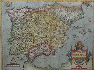 1570 map of the Iberian Peninsula