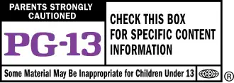 PG-13 rating symbol and block