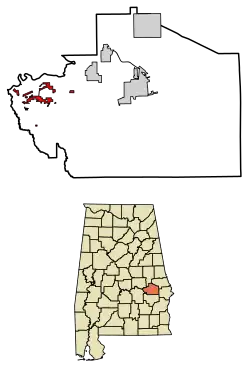 Location in Macon County, Alabama